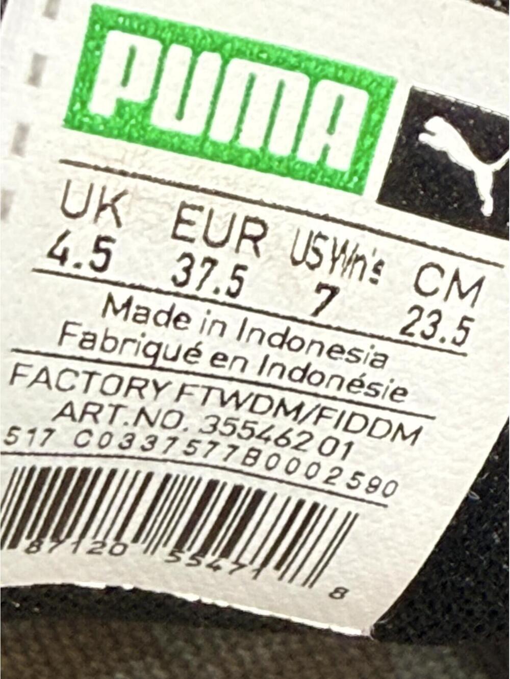 Puma Suede Classic Women's Sneaker Black White Formstrip Size 7 - Picture 10 of 10